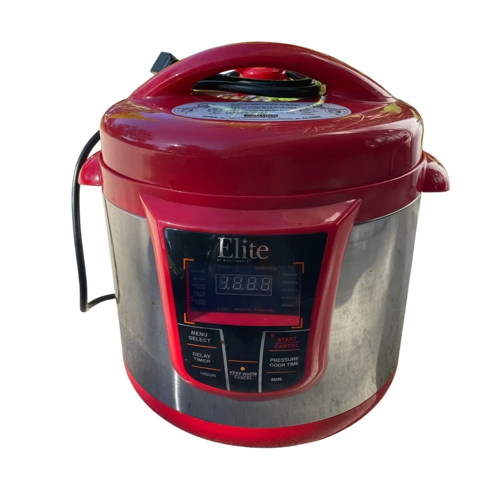 Elite Maxi Matic Platinum EPC 808R‎ Red 120V 1200W Electric Pressure Cooker 8QT